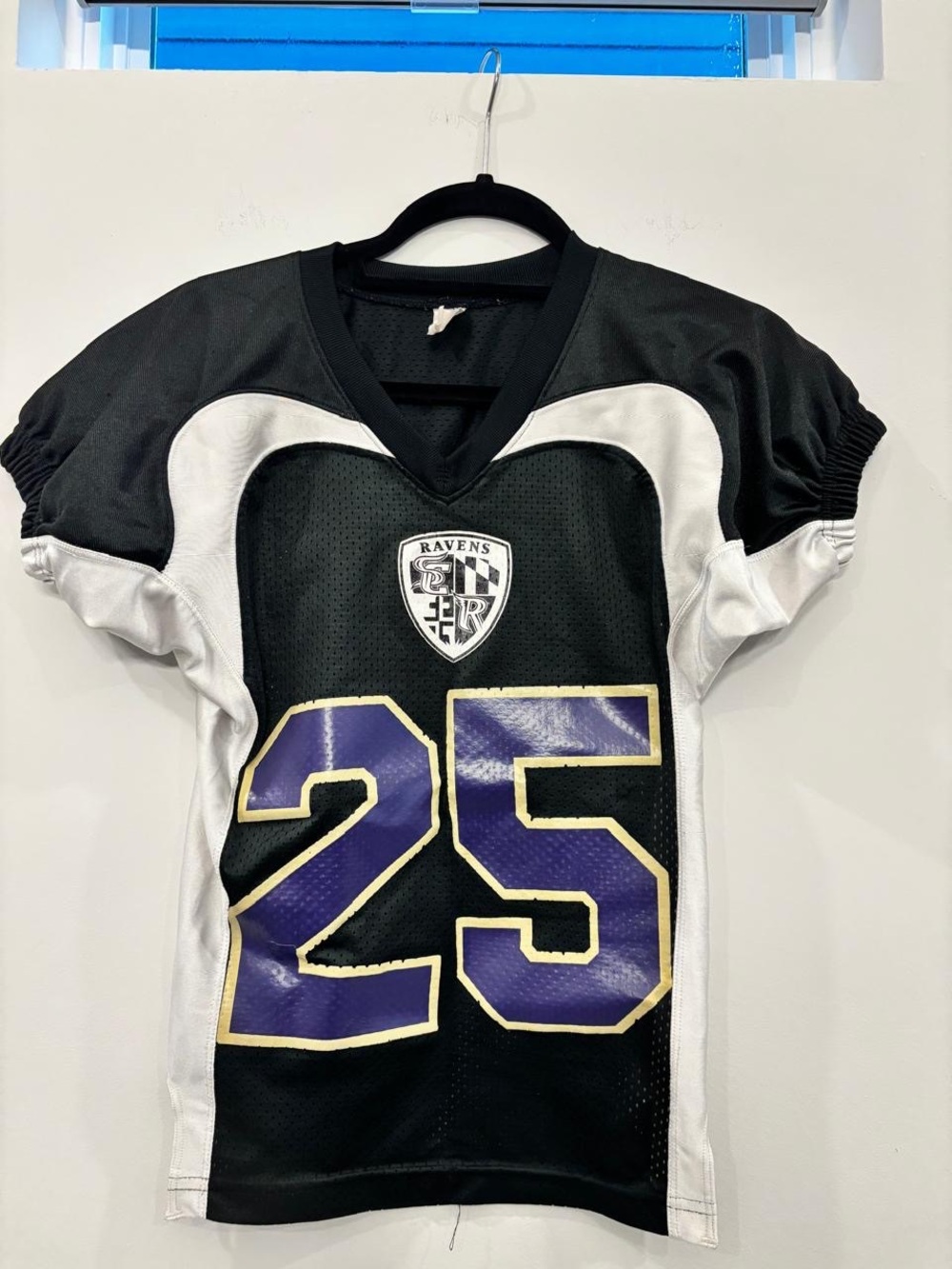 A4 Youth Football Jersey Black Number 25 Scott Size X-Small #A12
